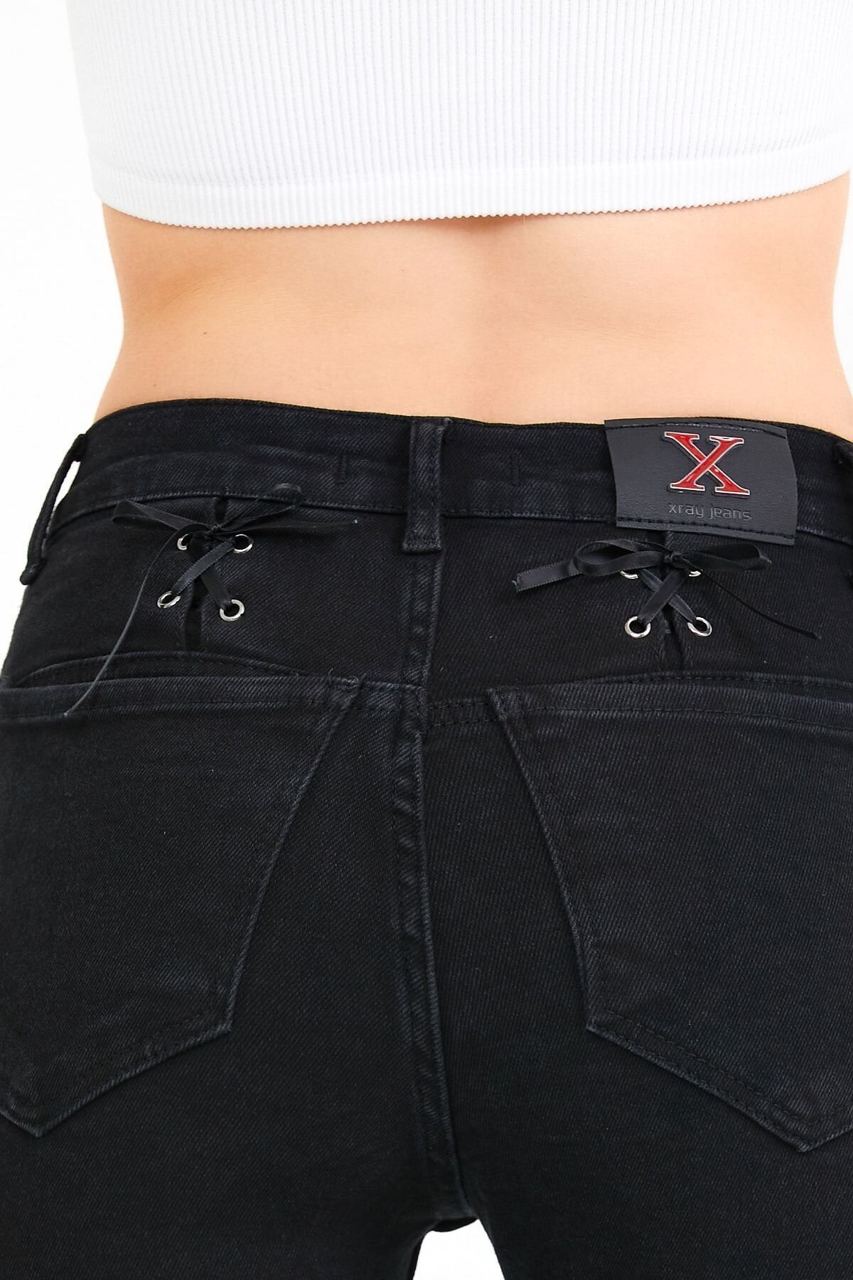 Kadın Jeanchic Fermuar Detayli Yüksek Bel Dar Paça Kot Pantalon