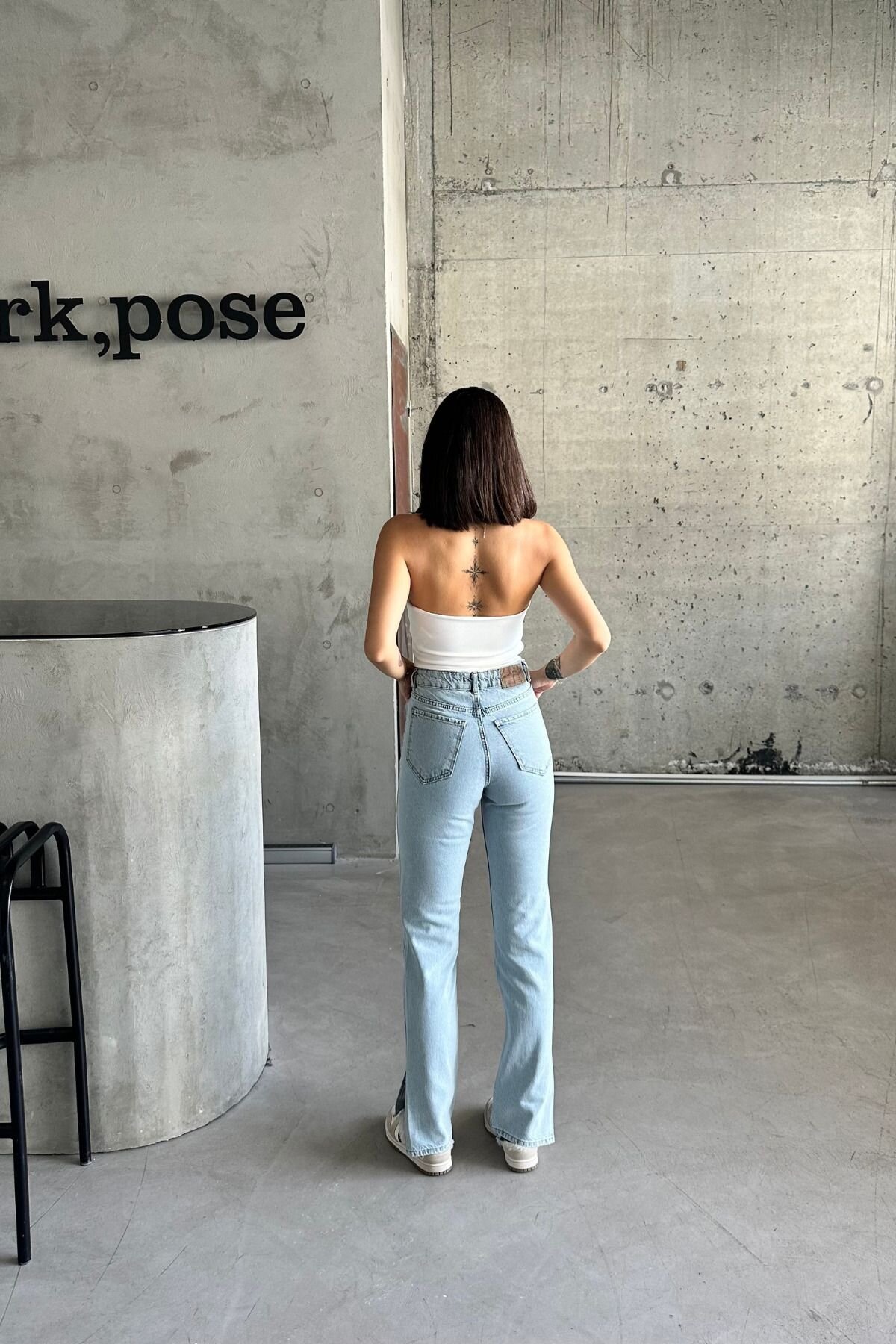 Kadın Jeans Bol İspanyol Paça B.Mavi Kot Pantolon